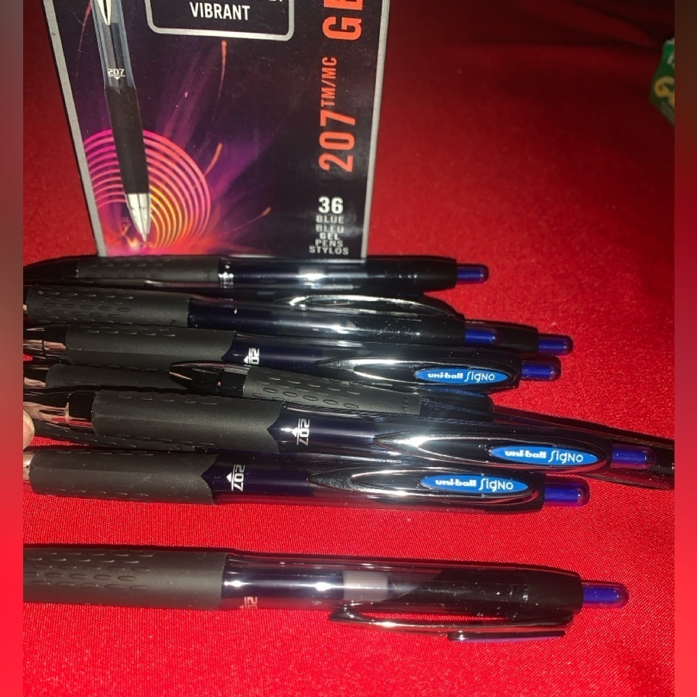 Uni-ball 207 Gel Pens Blue Ink .7mm, 12 Pens NWT